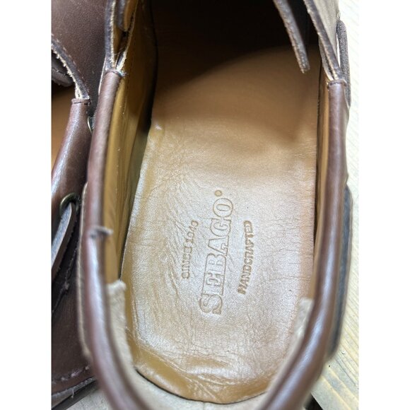 13M Sebago Handcrafted CANTON Two Eye Leather Loafer Boat Shoes Brown Mens main image 6